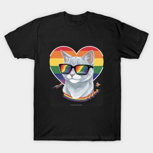 Gay Pride LGBT Rainbow - Cat Breed British T-Shirt